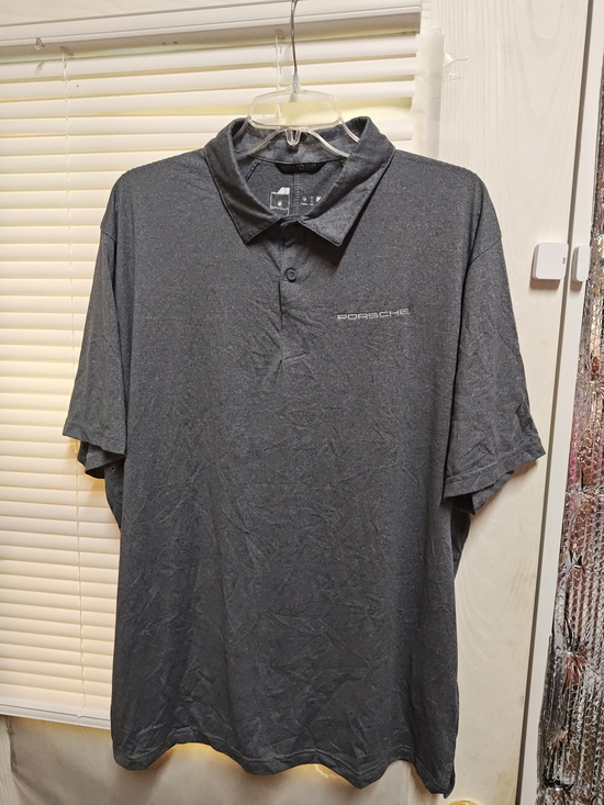 Porsche Design Men’s Charcoal Gray Short-Sleeve Polo